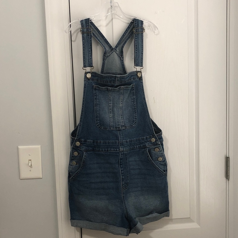 Celebrity Pink Boyfriend Shortall Denim  Bib Overall Romper